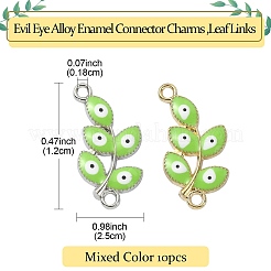 10Pcs Evil Eye Alloy Enamel Connector Charms&nbsp;ENAM-YW0003-56