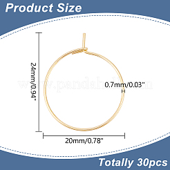 30Pcs 316 Surgical Stainless Steel Hoop Earring Findings&nbsp;STAS-LP0001-01