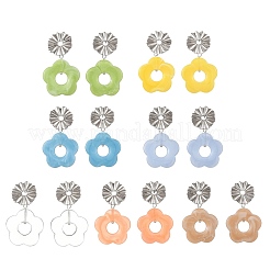 Acrylic & 304 Stainless Steel Stud Dangle Earrings&nbsp;EJEW-JE07447-01