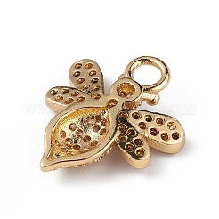 Rack Plating Brass Micro Pave Cubic Zirconia Pendants&nbsp;KK-C019-13G-01