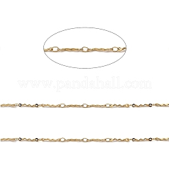 Ion Plating(IP) Handmade 304 Stainless Steel Wave Link Chains&nbsp;CHS-G025-14G