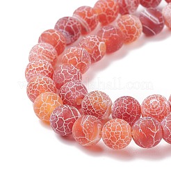 Natural & Dyed Crackle Agate Bead Strands&nbsp;G-T056-8mm-05