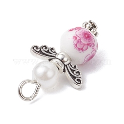 Handmade Flower Printed Porcelain Ceramic Pendants&nbsp;PALLOY-JF04537