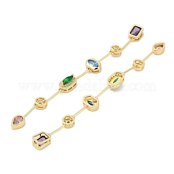 Brass Micro Pave Cubic Zirconia Big Pendants&nbsp;KK-U058-55G