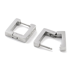 304 Stainless Steel Micro Pave Clear Cubic Zirconia Square Huggie Hoop Earrings for Women&nbsp;EJEW-C096-18P