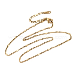 2MM Unisex 304 Stainless Steel Textured Oval Curb Chain Necklaces&nbsp;NJEW-P356-07A-G