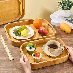 4Pcs 2 Styles Bamboo Serving Tray&nbsp;AJEW-WA0002-11
