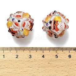 Christmas Theme Polymer Clay Rhinestone Beads with Resin&nbsp;RESI-Z045-01A