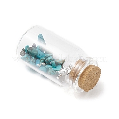 7Pcs Natural Lapis Lazuli/Amethyst/Carnelian/Citrine/Garnet/Green Aventurine  Chip & Alloy Pendants Healing Crystals Wishing Bottles&nbsp;AJEW-JD00019