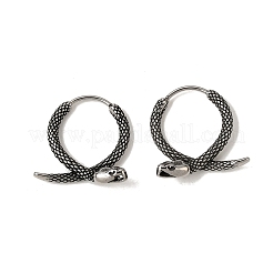Antique Silver 316 Surgical Stainless Steel Hoop Earrings&nbsp;EJEW-D096-03C-AS