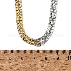 Duo Tone 304 Stainless Steel Twisted Chain 2-Strand Necklaces with Toggle Clasps&nbsp;NJEW-JN06681