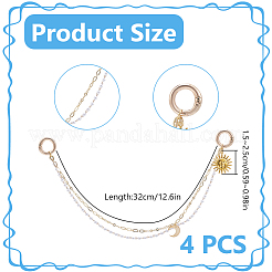 4Pcs Acrylic Pearl & Brass Chain Boot Strap Chains&nbsp;HJEW-DR00228