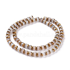 Electroplated Glass Imitation Jade Beads Strands&nbsp;GLAA-P003-C02