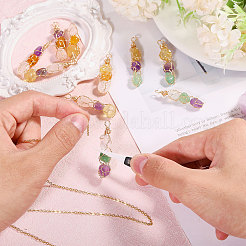 Copper Wire Wrapped Natural Gemstone Pendants&nbsp;PALLOY-FH00038
