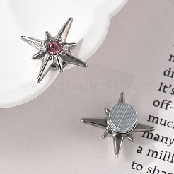 Rhinestone Star Clip-on Earrings&nbsp;EJEW-B116-01P-03