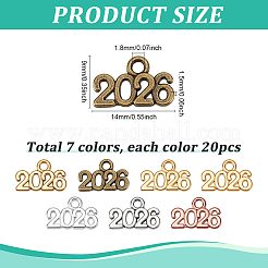 140Pcs 7 Colors Tibetan Style Alloy Charms&nbsp;FIND-PH0026-61