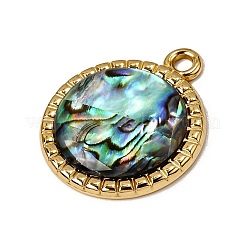 304 Stainless Steel & Natural Paua Shell Pendants&nbsp;SH-CBA7184-01I-G
