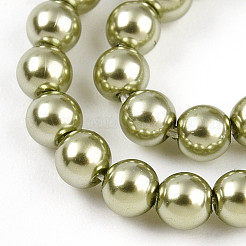 Baking Paint Pearlized Glass Pearl Bead Strands&nbsp;HY-N002-3mm-A07