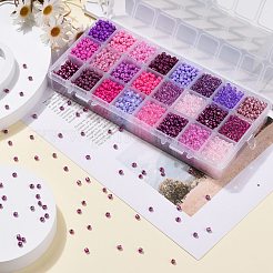 Purple Series 600G 24 Colors Glass Seed Beads&nbsp;SEED-JP0008-06-4mm