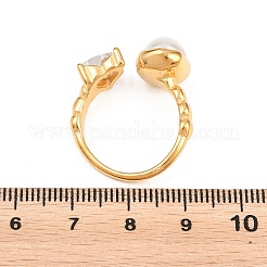 304 Stainless Steel Pave Single Clear Cubic Zirconia Cuff Open Rings&nbsp;RJEW-E298-05G