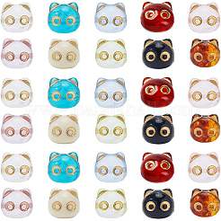 100Pcs 10 Colors Transparent Acrylic Beads&nbsp;MACR-SC0002-31