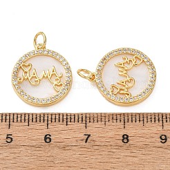 Brass Micro Pave Cubic Zirconia Pendants&nbsp;KK-I656-52G