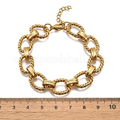 304 Stainless Steel Oval Link Chain Bracelets for Women&nbsp;LS-BJEW-R021-09G
