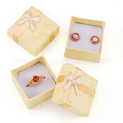 Square Paper Jewelry Ring Gift Boxes with Bowknot&nbsp;CON-TAC0010-80D