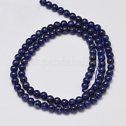 Round Grade A Natural Lapis Lazuli Bead Strands&nbsp;G-M305-02