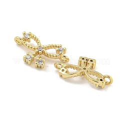 Brass Pave Clear Cubic Zirconia Connector Charms&nbsp;KK-Q820-41G