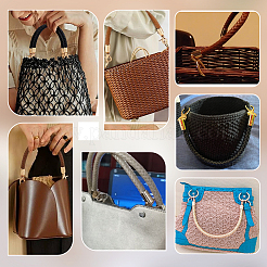 Braided PU Imitation Leather Round Cord Bag Handles&nbsp;PURS-WH0001-84A