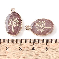 Natural Strawberry Quartz Oval Pendants&nbsp;G-C102-07G-04