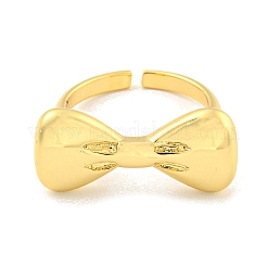 Brass Bowknot Open Cuff Ring for Women&nbsp;RJEW-M173-05G