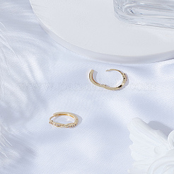 2Pcs Brass Clear Cubic Zirconia Twist Hoop Earrings&nbsp;EJEW-LP0007-016