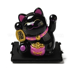Plastic Solar Powered Japanese Lucky Cat Figurines&nbsp;DJEW-K023-01A