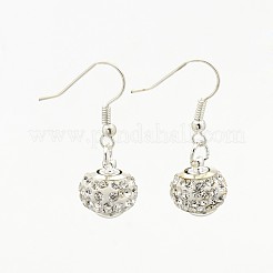 Chic Brass Polymer Clay Grade A Rhinestone Dangle Earrings&nbsp;EJEW-N025-01