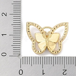 Rack Plating Brass Micro Pave Clear Cubic Zirconia Pendants&nbsp;KK-A224-13G-06