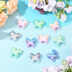 10Pcs UV Plating Rainbow Iridescent Acrylic Beads&nbsp;OACR-YW0003-68