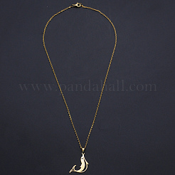 201 Stainless Steel Dolphin Pendants Necklaces&nbsp;LS-NJEW-S105-JN710-45-2
