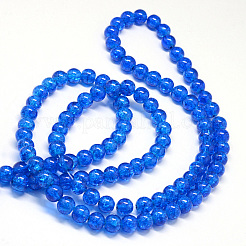 Baking Paint Transparent Crackle Glass Round Bead Strands&nbsp;DGLA-Q018-6mm-69
