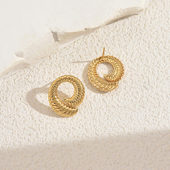 Vintage Stainless Steel Spiral Stud Earrings&nbsp;IO3625