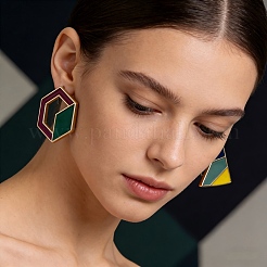 Alloy & Acrylic Stud Earrings&nbsp;XF1032-4