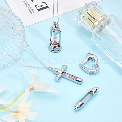 4 Sets 4 Style Wishing Bottle Glass Pendants&nbsp;GLAA-CA0001-50