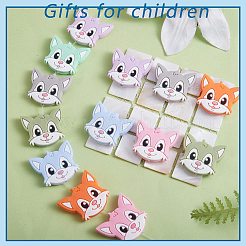 14Pcs 7 Styles Cat Head Silicone Focal Beads&nbsp;JX664A