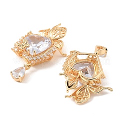 Brass & Clear Cubic Zirconia Pendants&nbsp;KK-G558-04G