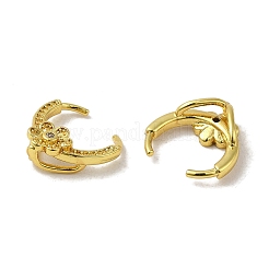 Flower Rack Plating Brass Micro Pave Cubic Zirconia Pinch Bails&nbsp;KK-P246-02G