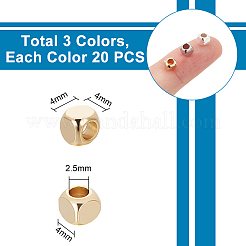 60Pcs 3 Colors 304 Stainless Steel Beads&nbsp;STAS-UN0025-19