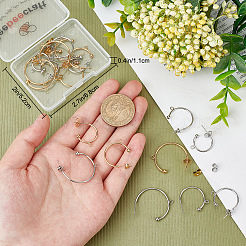 24Pcs 6 Style 304 Stainless Steel C-shape Stud Earring Findings&nbsp;FIND-BBC0001-53