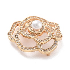 Rack Plating Brass Micro Pave Clear Cubic Zirconia Pendants&nbsp;KK-C063-05G