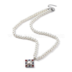 304 Stainless Steel Colorful Cubic Zirconia Rhombus Pendant Necklaces&nbsp;STAS-Z114-23P